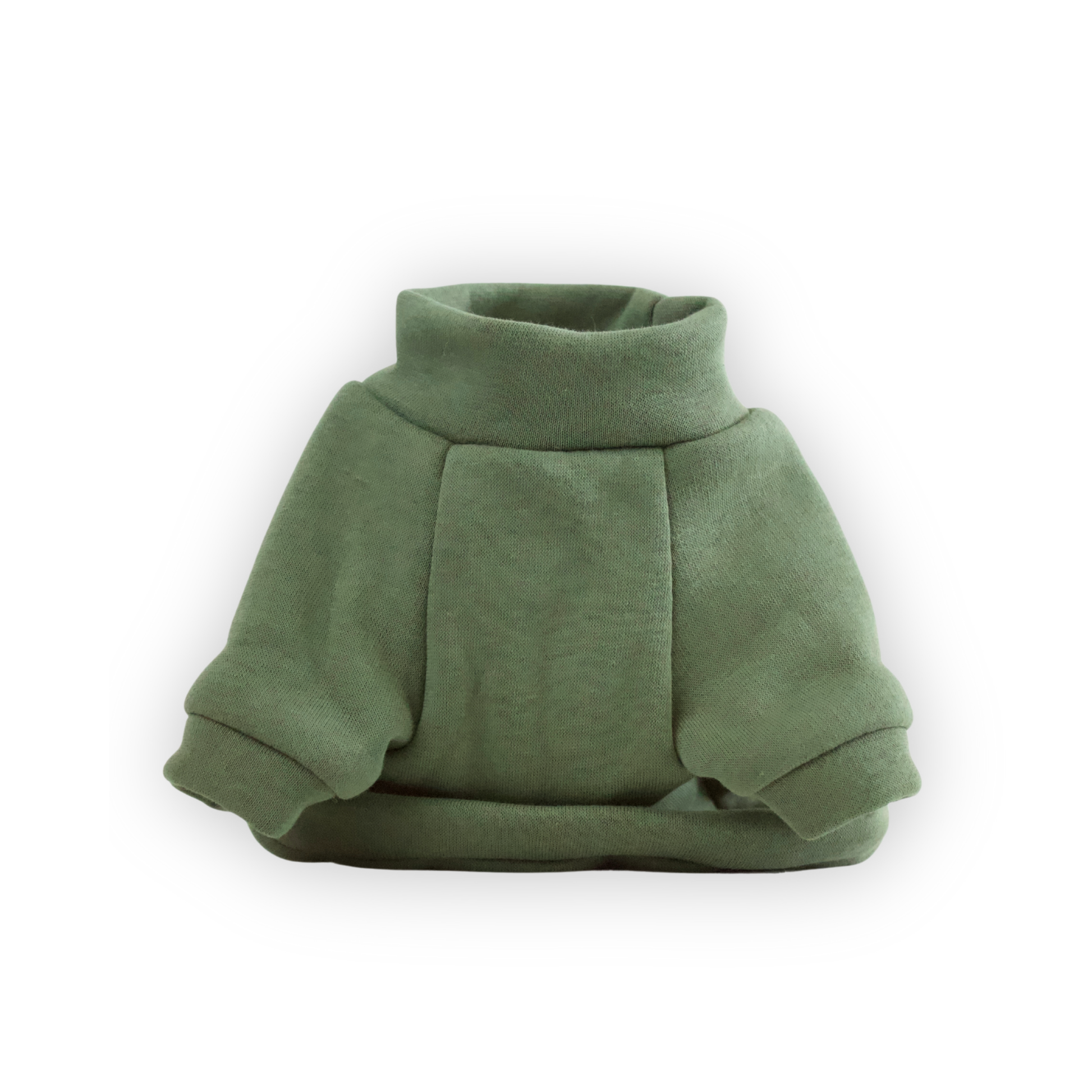 Olive green cotton sweatshirt with raglan sleeves for miniature dogs from Lana Royals Pet Wear.