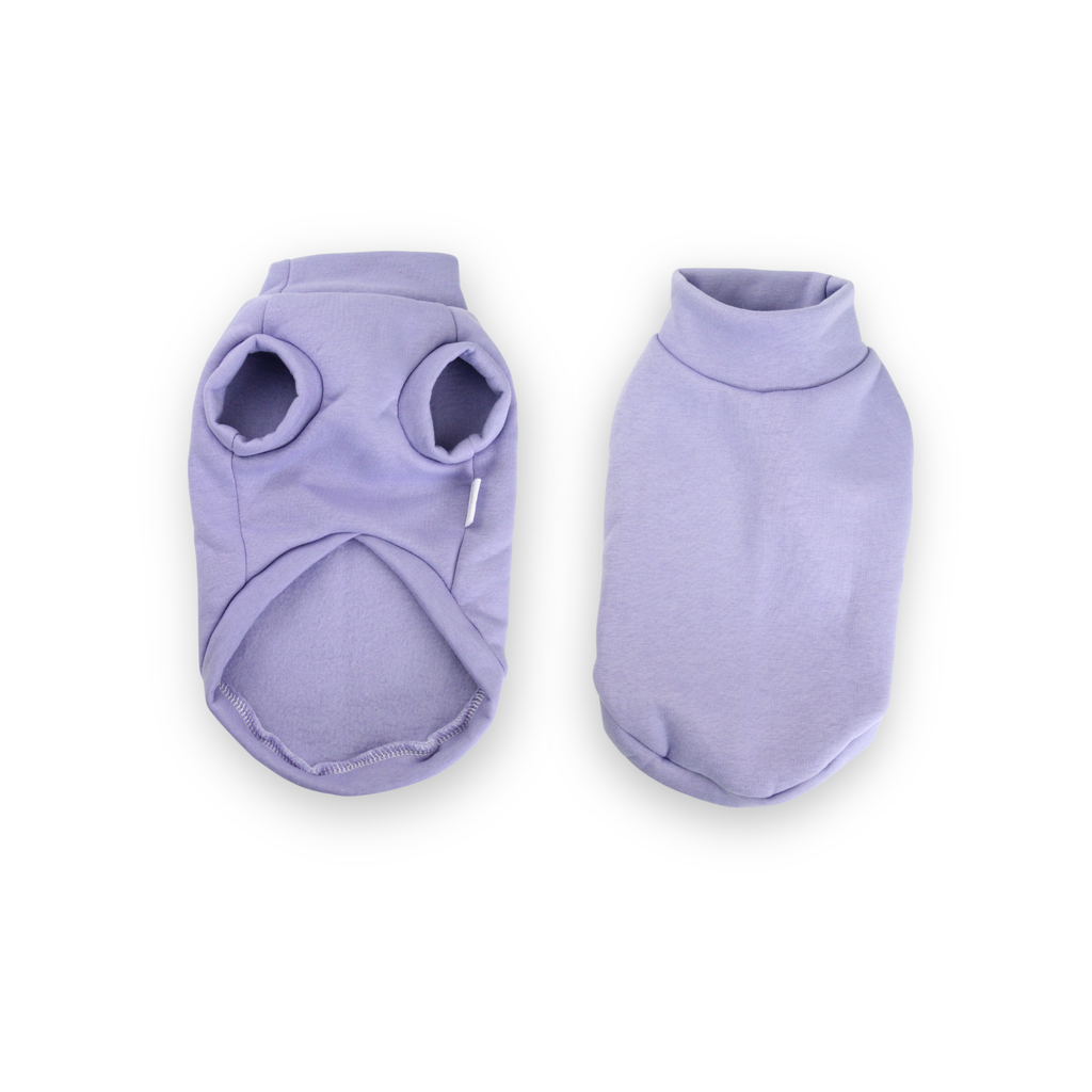 Lilac cotton sweatshirt vest for small dogs from Lana Royals Pet Wear.