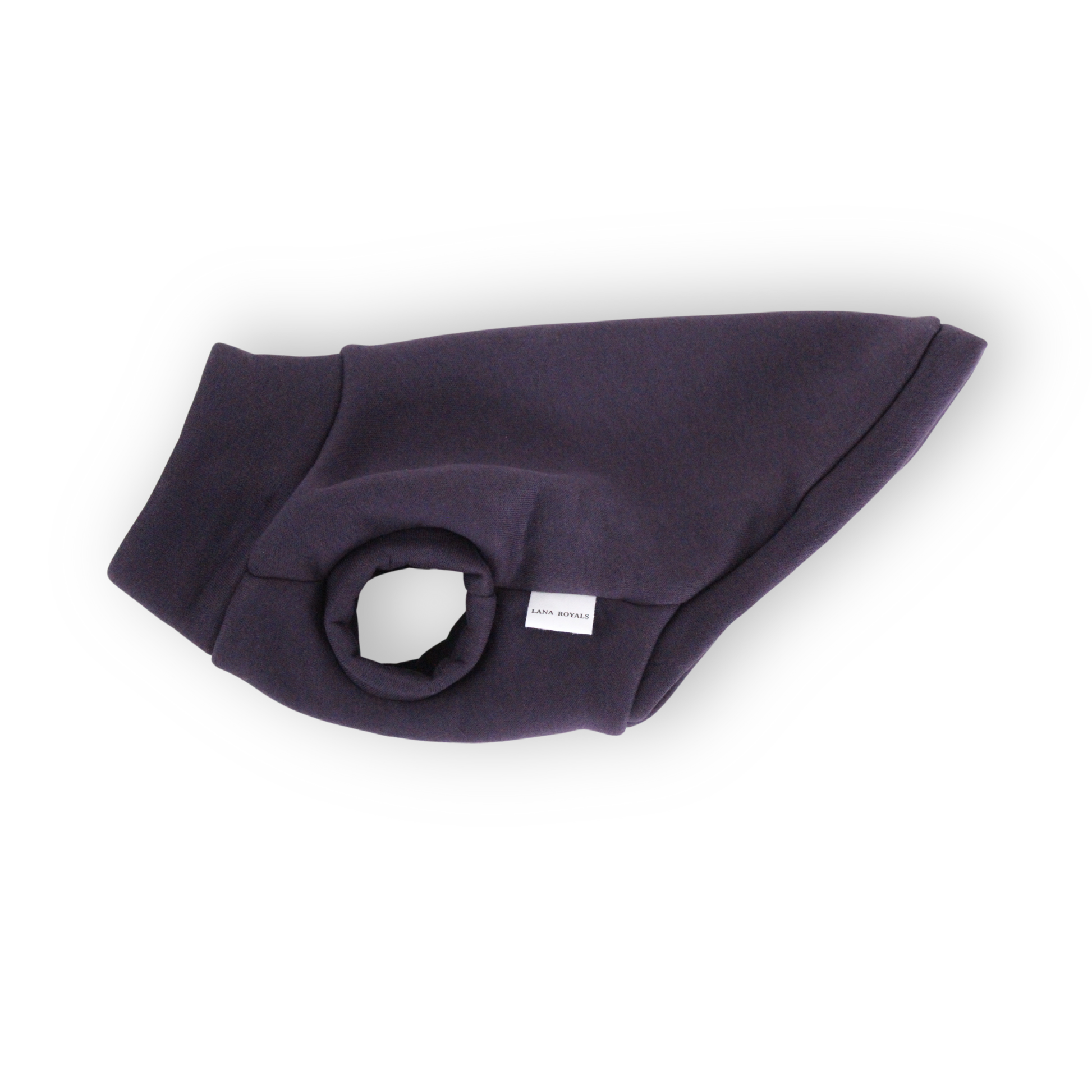 Dark purple cotton sweatshirt sleeveless vest for dogs from Lana Royals Pet Wear.