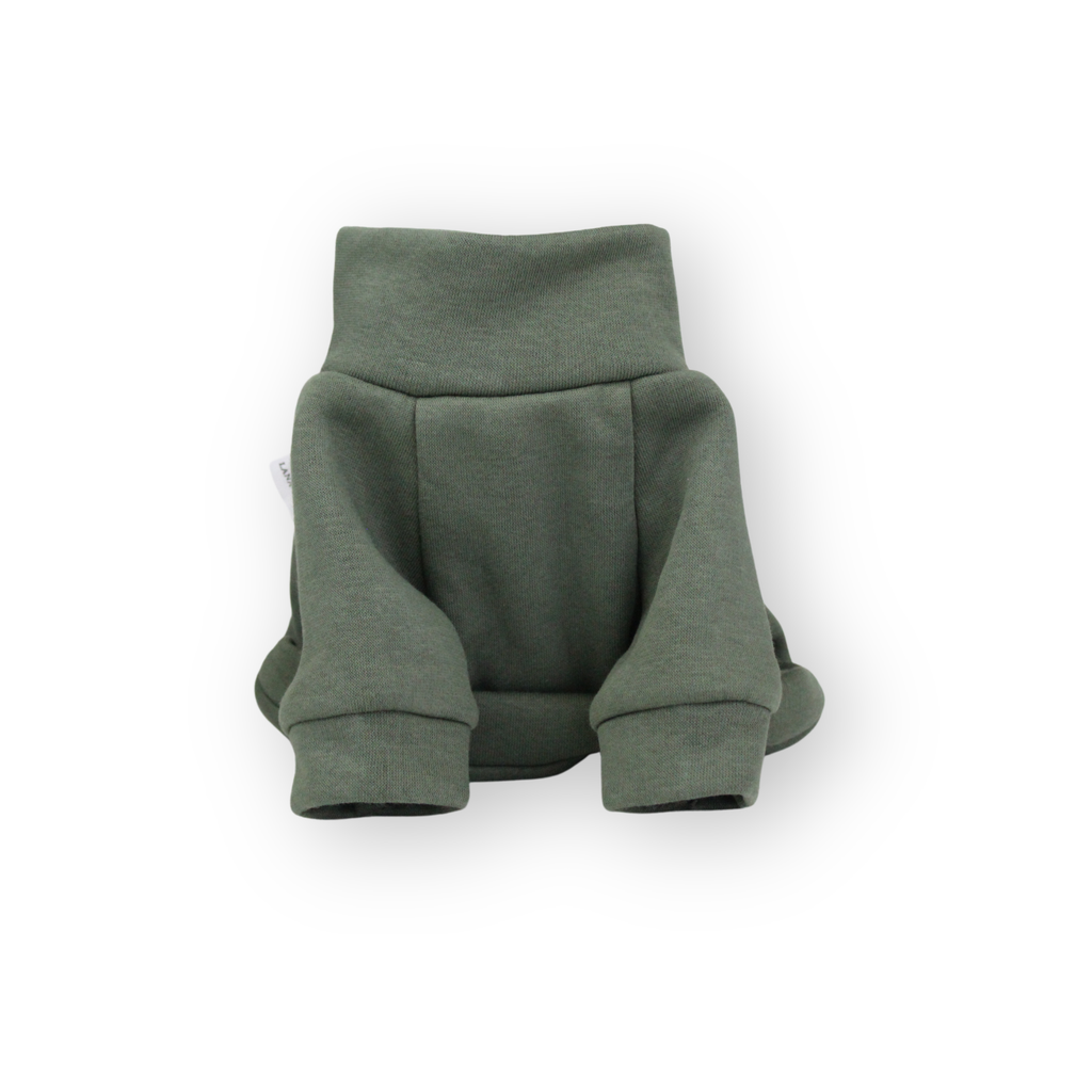 Olive green cotton sweatshirt with raglan sleeves for small dogs from Lana Royals Pet Wear.