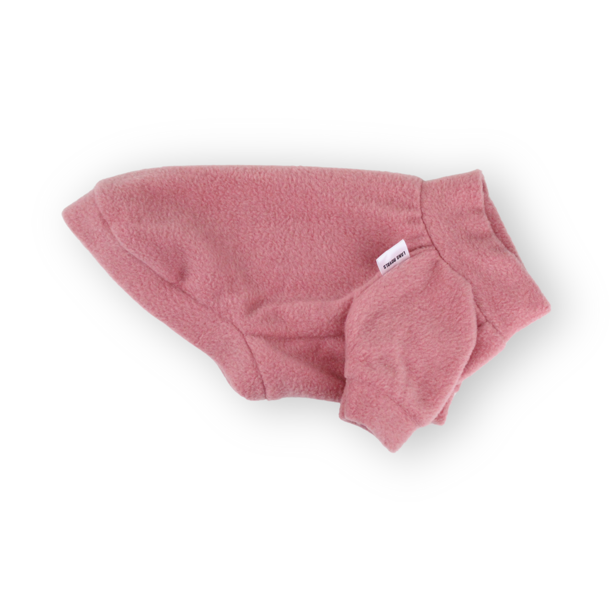 Berry pink fleece jumper with raglan sleeves for small dogs from Lana Royals Pet Wear.