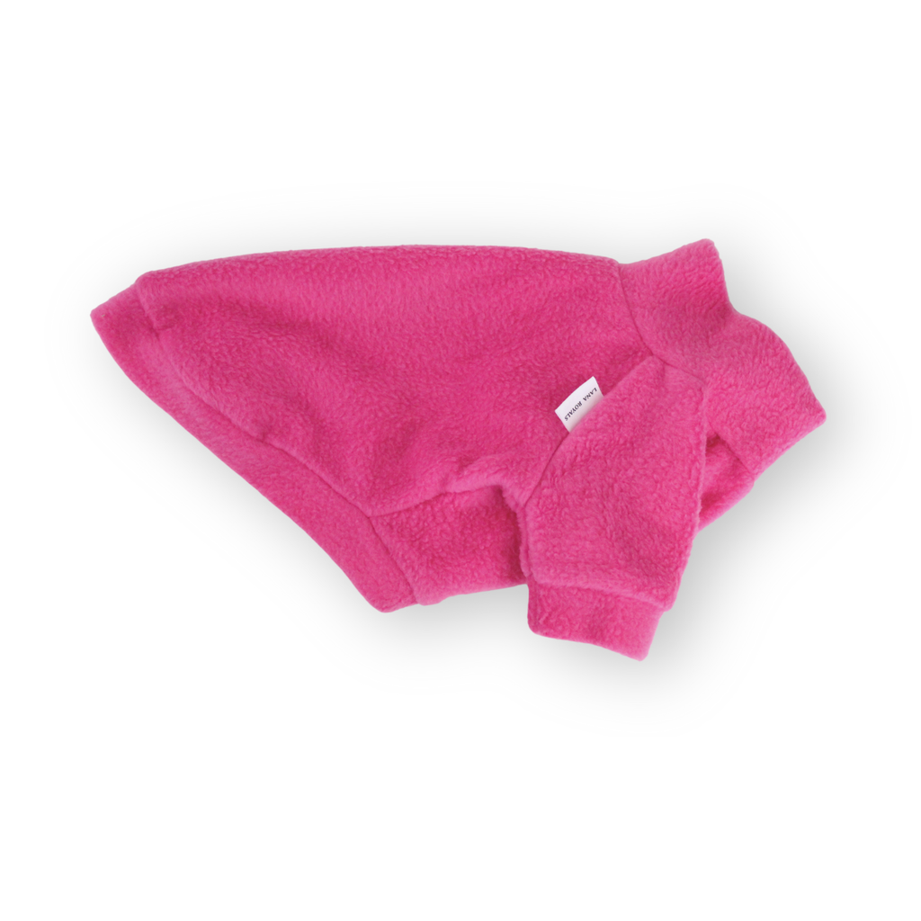 Hot pink fuchsia dog jumper with raglan sleeves from Lana Royals Pet Wear.