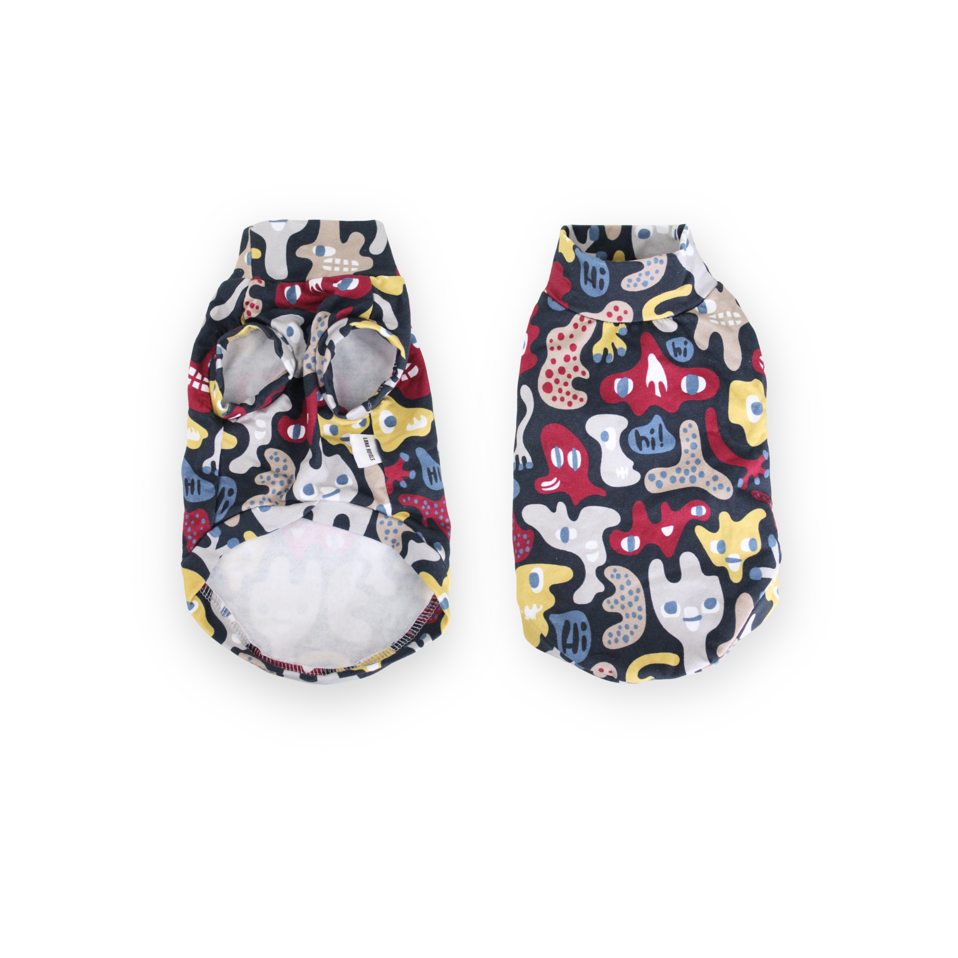 Monsters halloween pattern shirt for miniature dogs from Lana Royals Pet Wear.