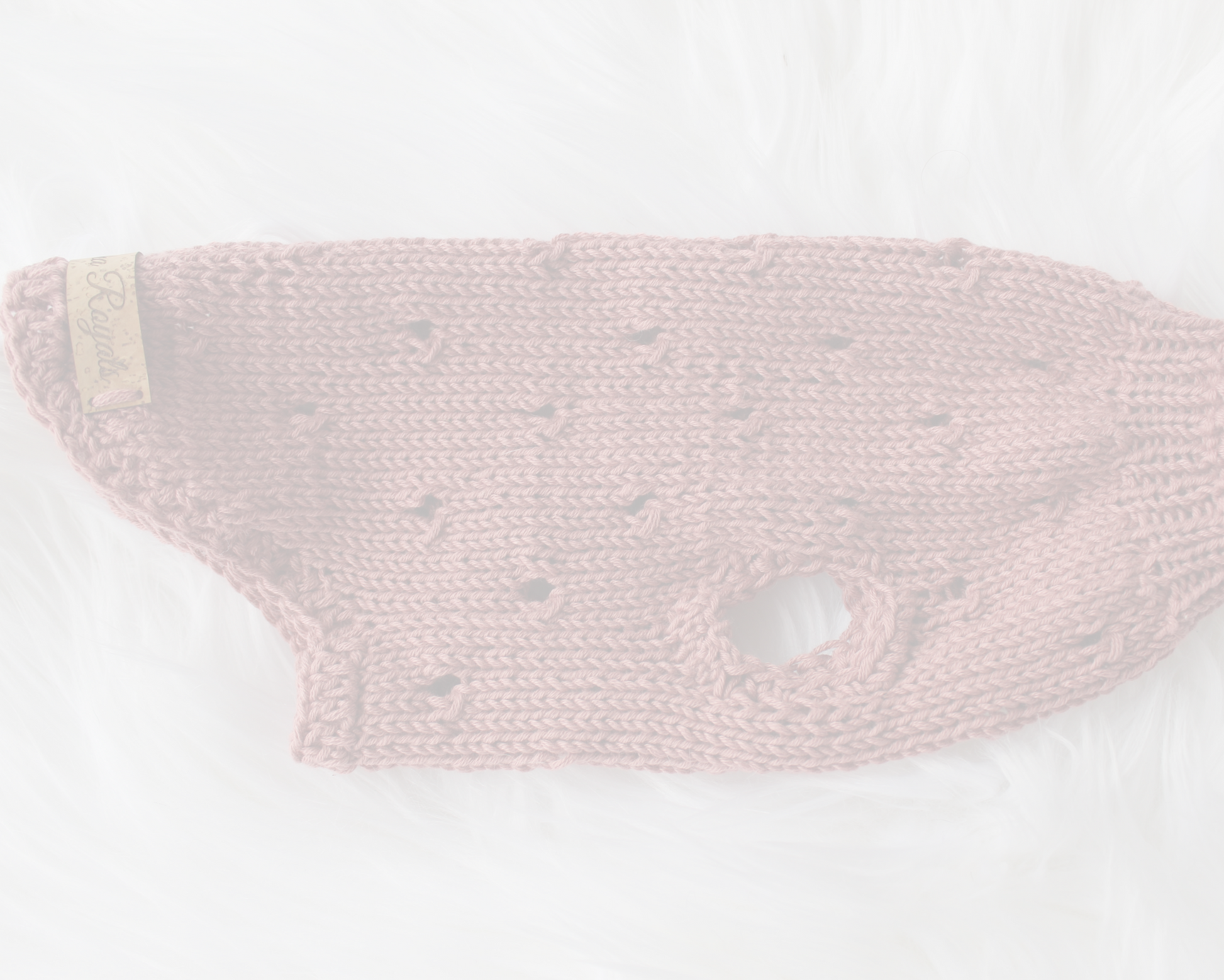 Pink cotton knitted dog sweater. Custom handmade sweaters for dogs from Lana Royals Pet Wear.